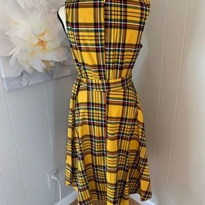 Yellow Plaid Tartan Dress